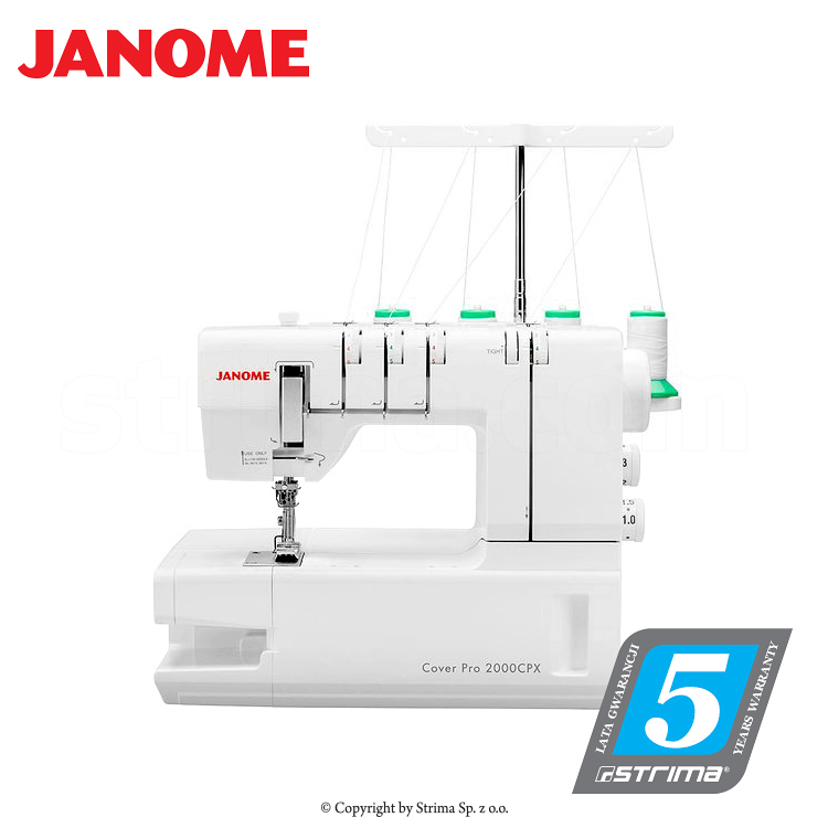 JANOME 2000CPX COVER PRO – Maszyna łańcuszkowa 3-igłowa (coverlok) - ścieg ozdobny drabinkowy Maszyna łańcuszkowa 3-igłowa (coverlok) - ścieg ozdobny drabinkowy